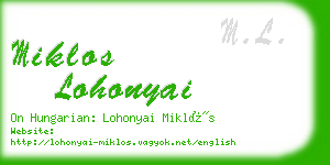 miklos lohonyai business card